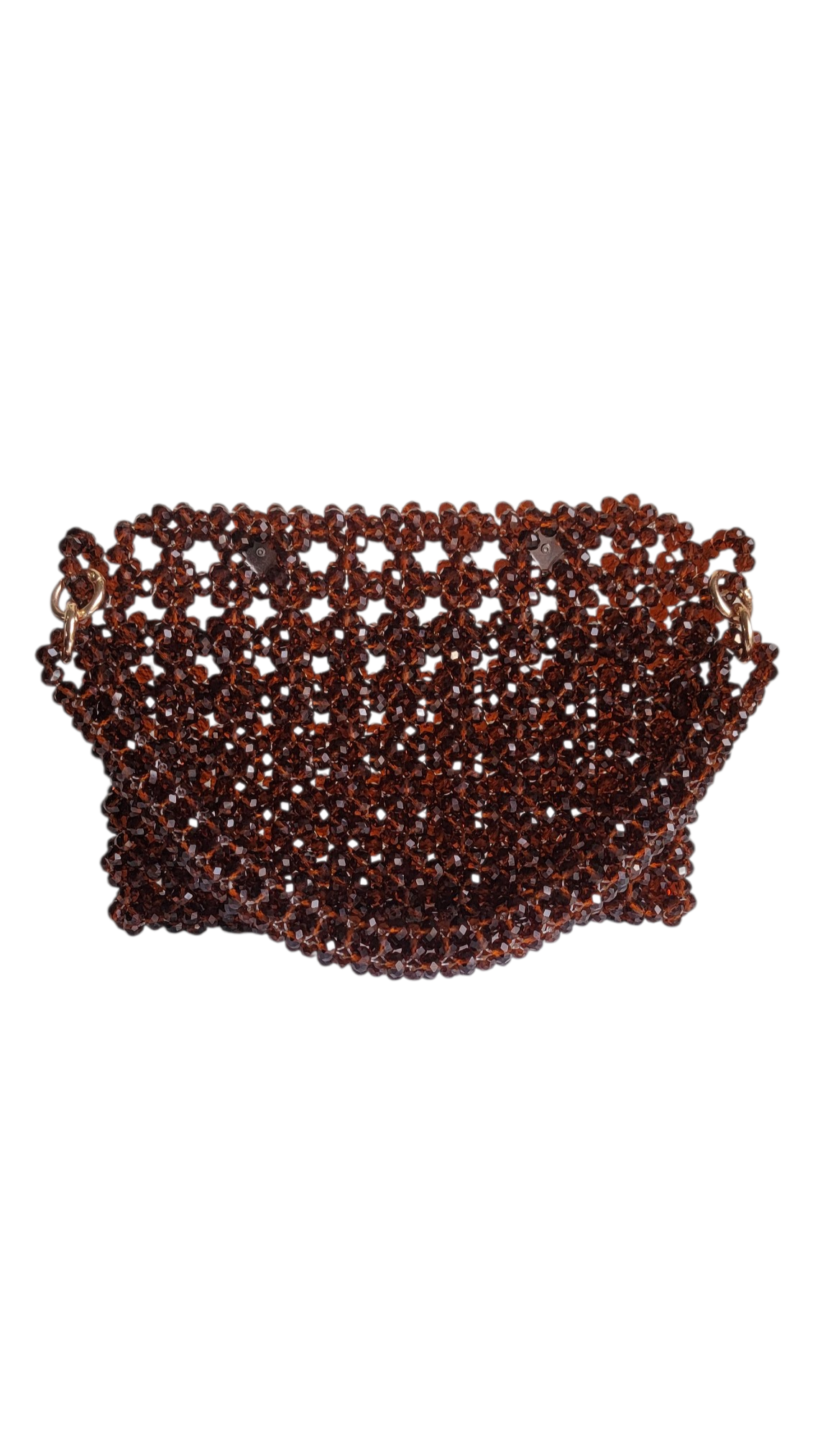 Pic 5 of 5 Front View photo of Beaded Clutch Bag in Mahagony Brown