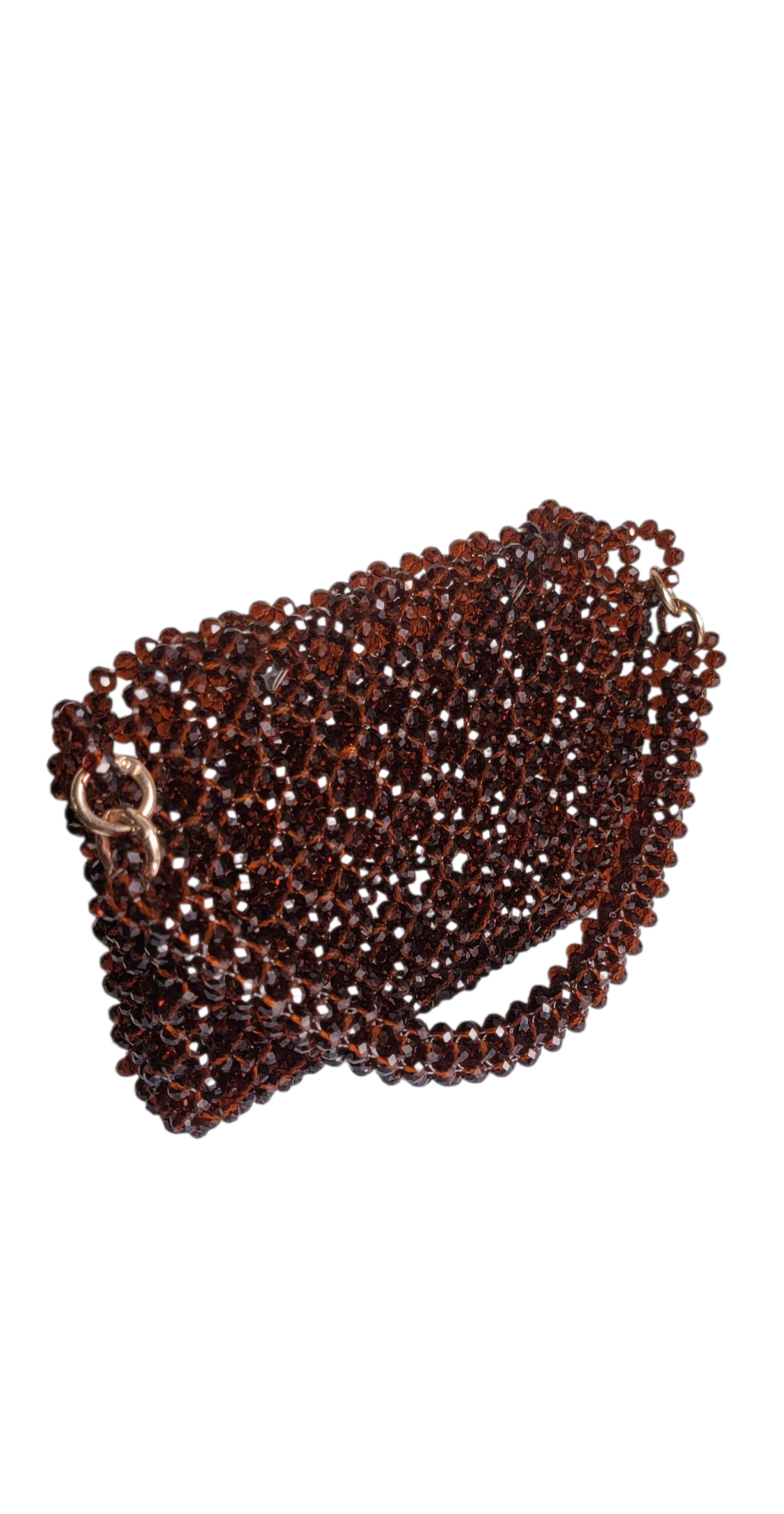 Pic 4 of 5 Side View photo of Beaded Clutch Bag in Mahagony Brown