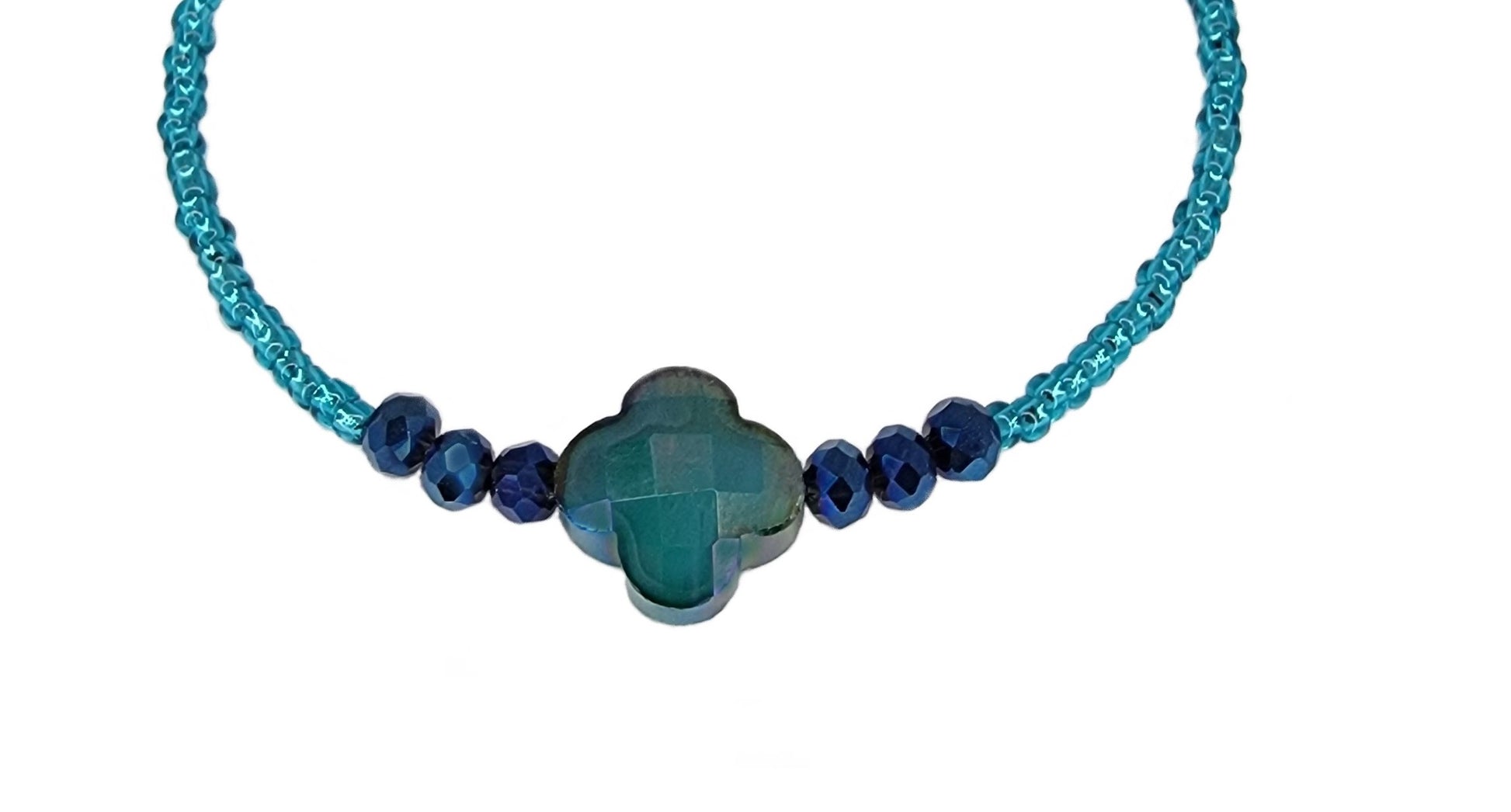 Picture 2 of 4 showing Pacific Cyan Bracelet product shot detail on crystal bead