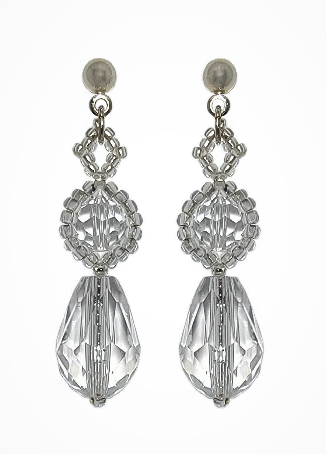 Picture 1 of 1 showing product photo of Krystal Earrings in Clear Jewel