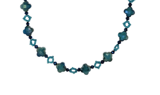 Picture 1 of 4 showing Pacific Cyan Necklace product shot close up